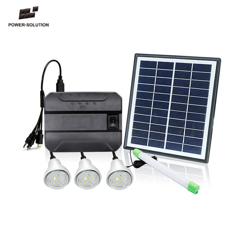 Power Solution Supply the Best Selling 4W/10V Solar Panel 6.4V/3000mAh LiFePO4 Battery 2 Led Mini Solar tube Lighting Kits