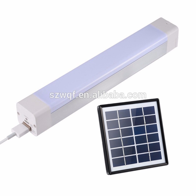 Home use emergency rechargeable LED lamp light with solar panel