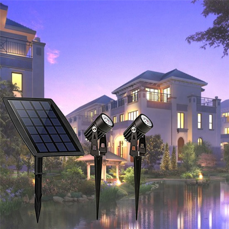Best Selling IP65 Waterproof Outdoor Garden LED Lawn Spike Light, 6V 2.5W Solar Panel Powered LED Pond Path Landscape Spot Light