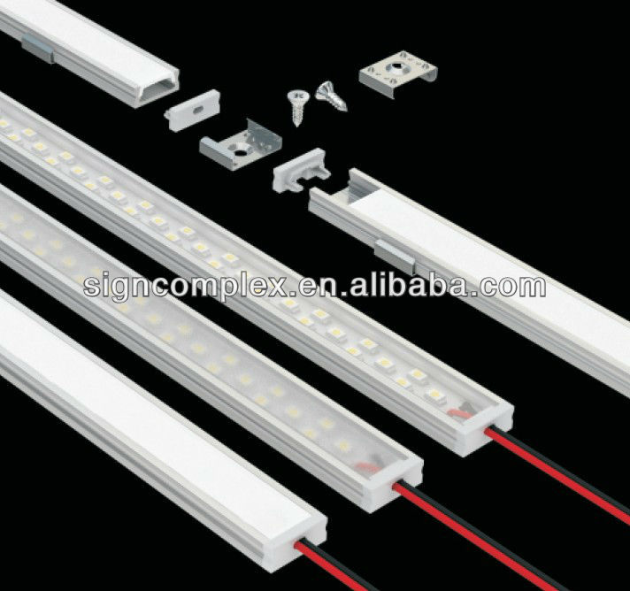 Aluminum LED strip case with PMA cover