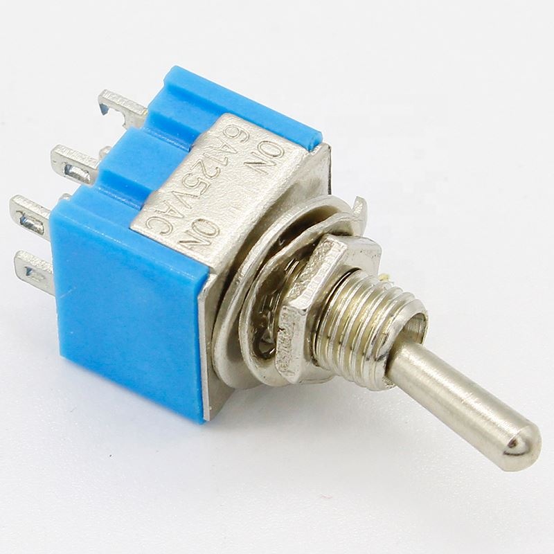 Blue 6-Pin DPDT ON-ON Mini 6A125VAC Miniature Toggle Switches