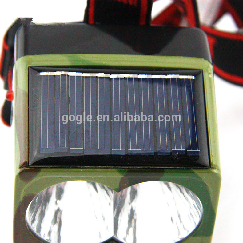 2018 2W camouflage dual light headlamp Solar charging head lamp