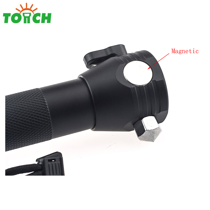Solar COB rechargeable Work Light with Magnetic Lifesaving Hammer for Outdoor Escape Rescue Tool