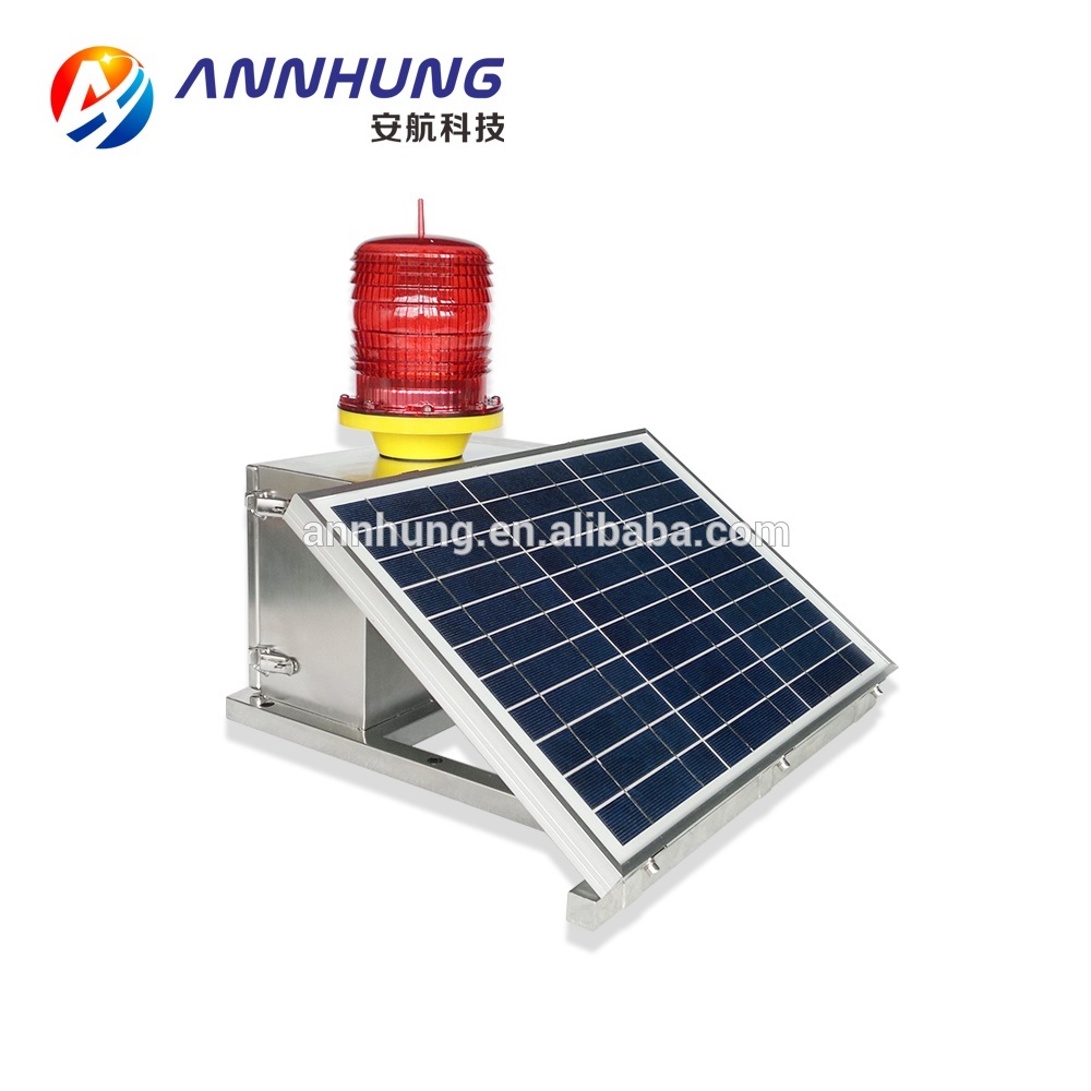 Medium-intensity Type B Solar Aviation Obstruction Light with Solar Panel Battery