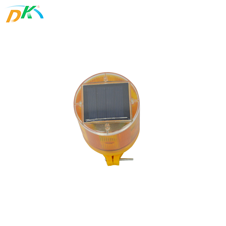 DK led yellow traffic warning light solar barricade strobe beacon light