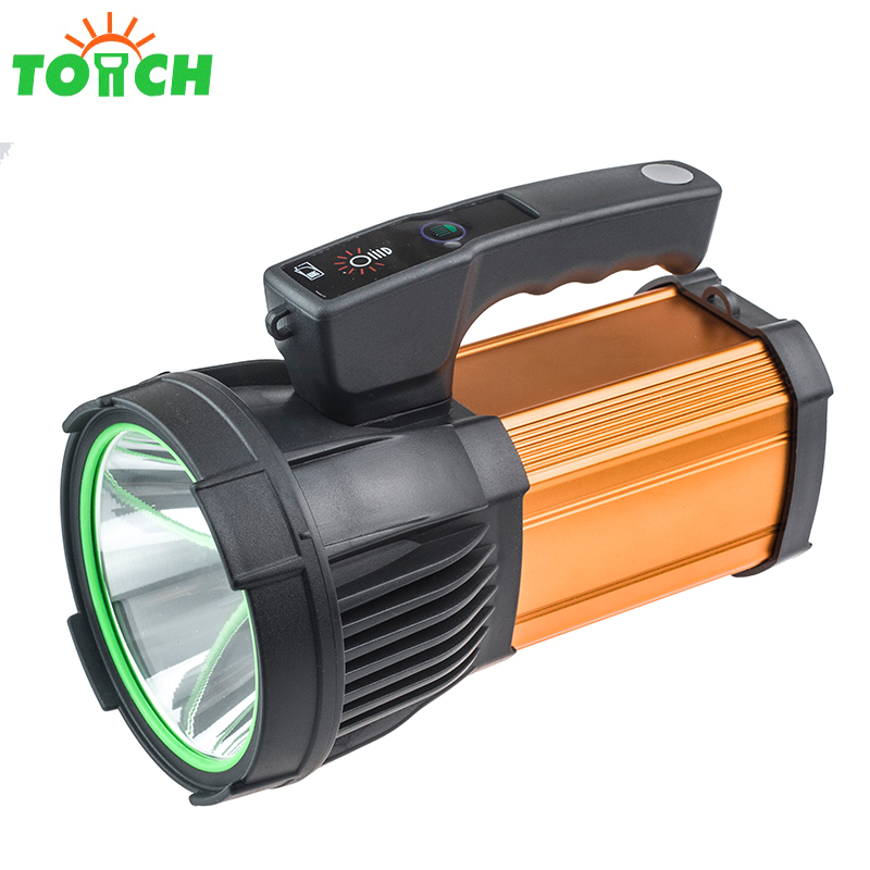 Long range hand held search light usb rechargeable led searchlight hunting flashlight with power bank