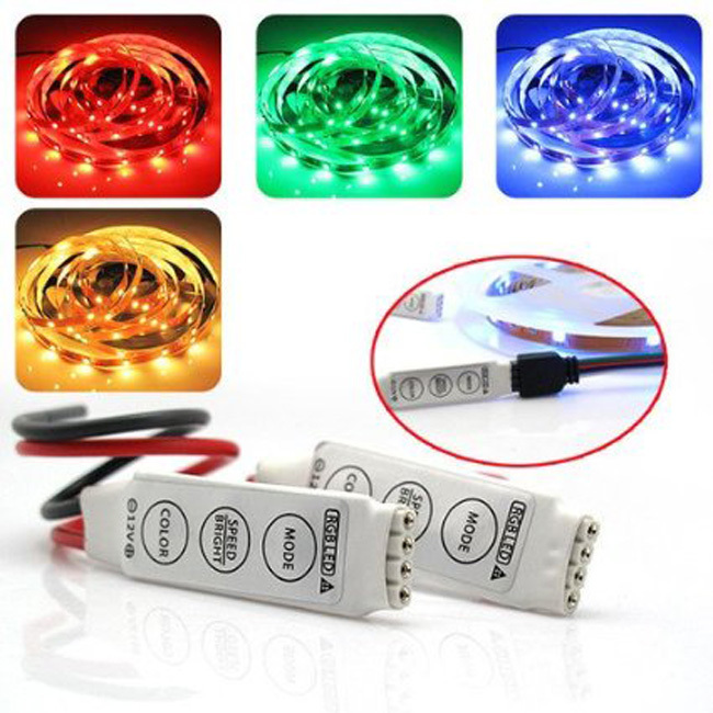 red black wire 12V 6A 3keys Mini RGB led controllers with factory price