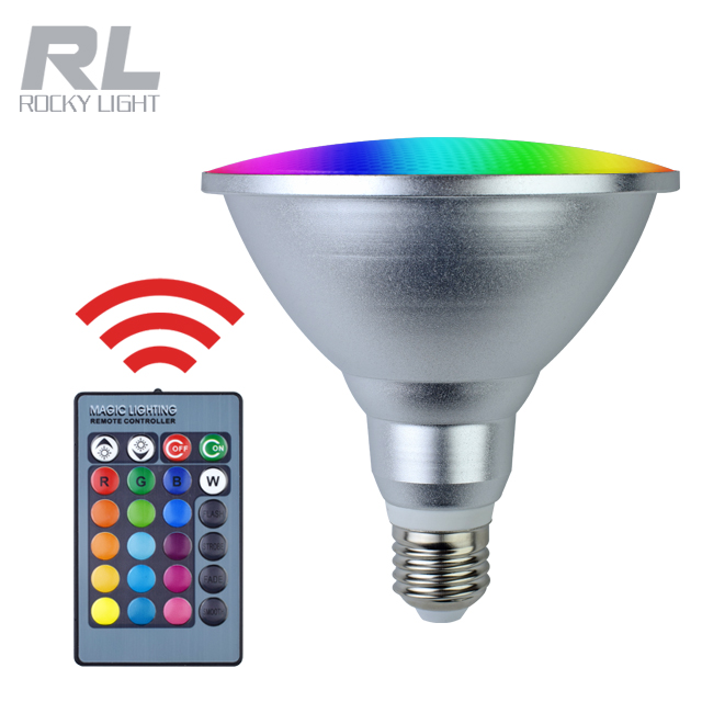 High quality LED Bulb Stage Lamp Aluminum Light 16 Colors Remote Control Memory Function AC 85-265V