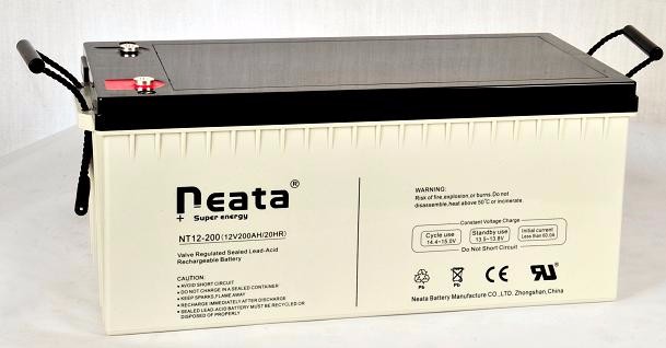 Neata Deep cycle VRLA gel 12v 200ah solar panel battery for wind and solar storage system