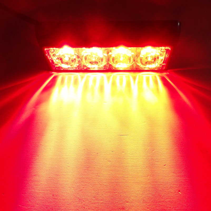 4 Led grill warning strobe light amber for truck