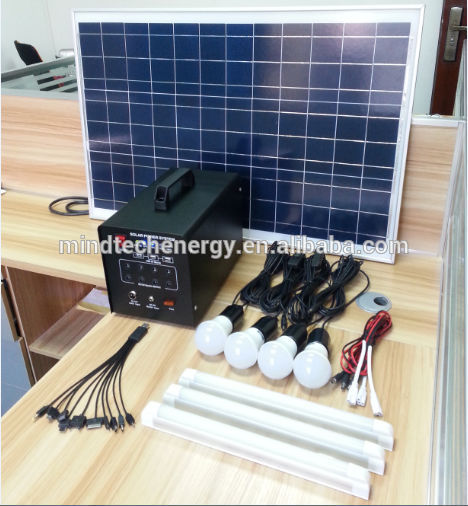 Home solar power lighting system with solar panels