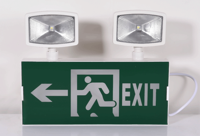 Factory price automatic twin head exit sign LED emergency indicator light