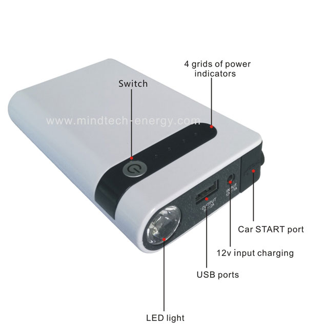 8000mah power bank snap on mini jump starter for car