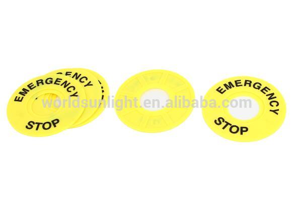 XB2-ER60 Yellow and Black 60mm OD 22mm ID Push Button Switch Emergency Stop Warning Ring