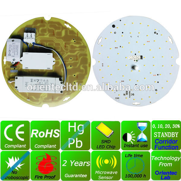 15 Watt, 1,650 Lumen LED sensor gear tray with corridor function