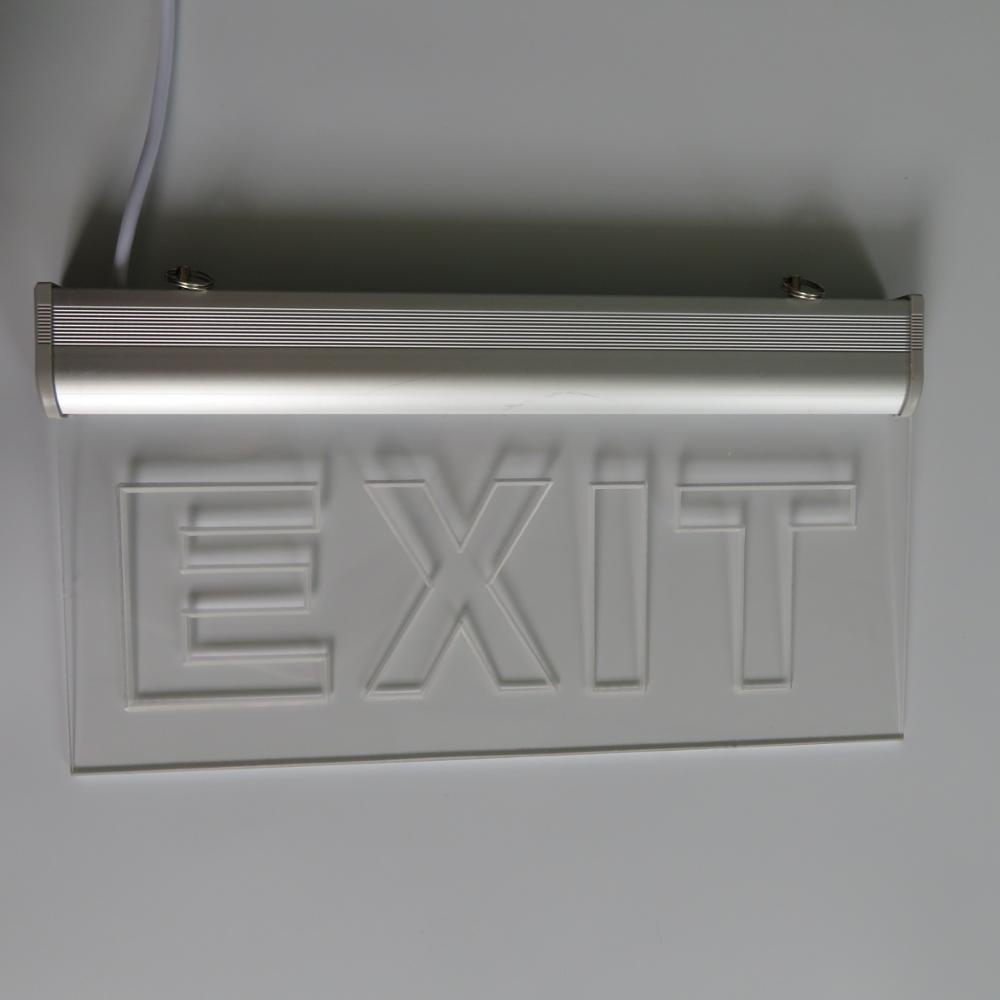 Double face transparent led exit sign rechargeable led emergency light