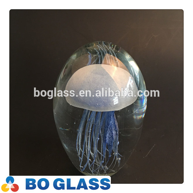 Hot sale high quality modern home jellyfish glass decoration