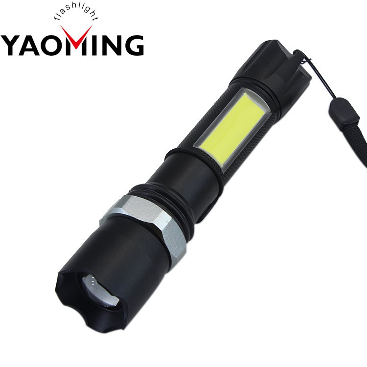 Tactical LED Rechargeable Strong Light LED Flashlight With T6 + COB Side Light