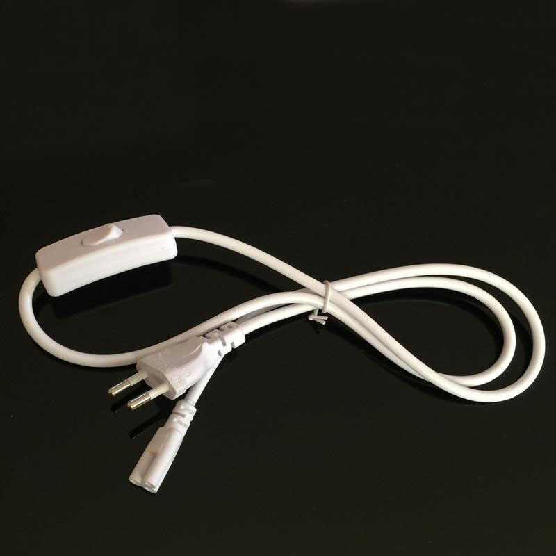 T5 T8 LED Tube 3 Hole Extension Wire Switch Power Cord 1.8 Meter Cable