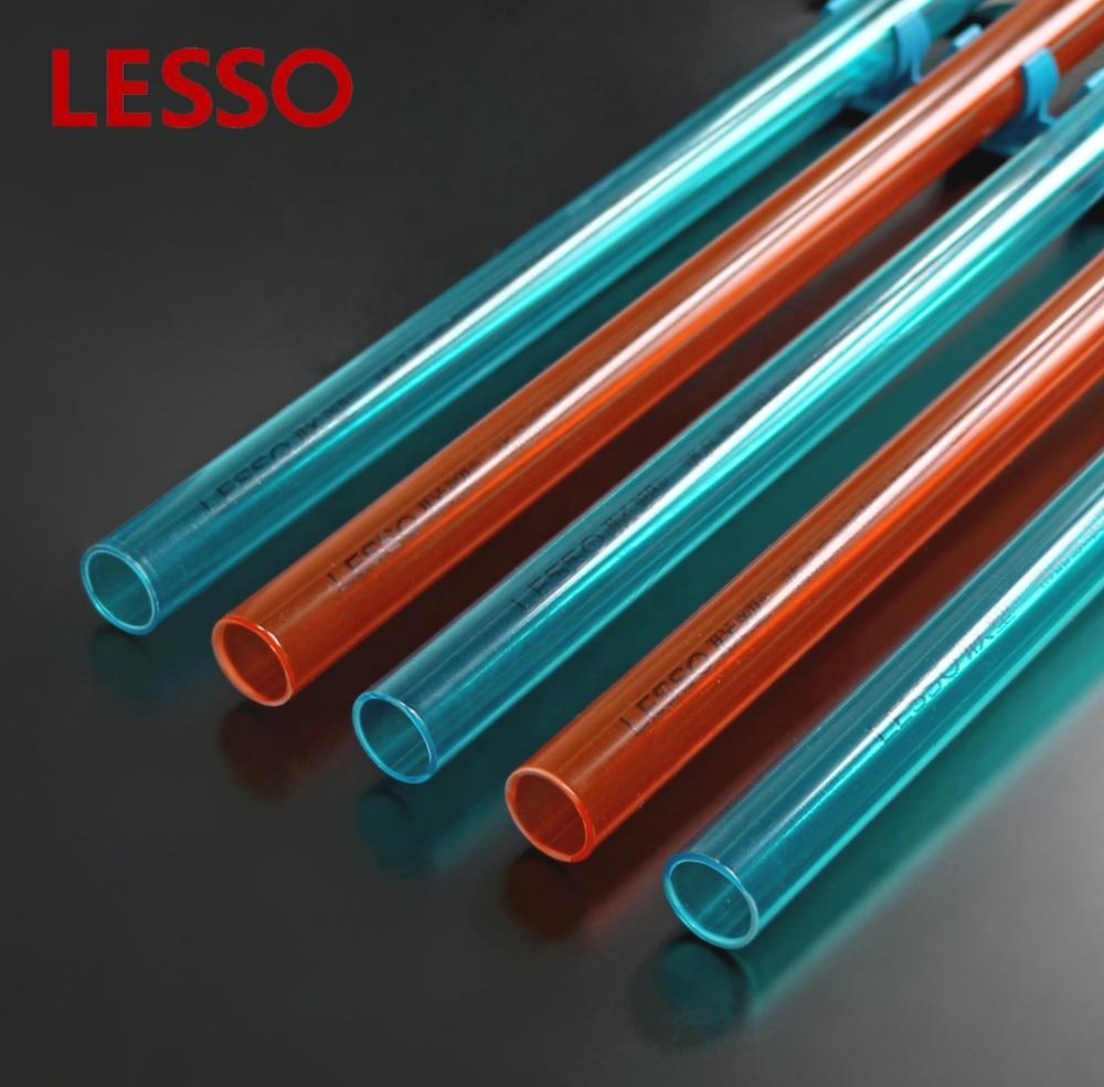 LESSO Electrical wiring red and blue PVC transparent Electric Conduit pvc conduit