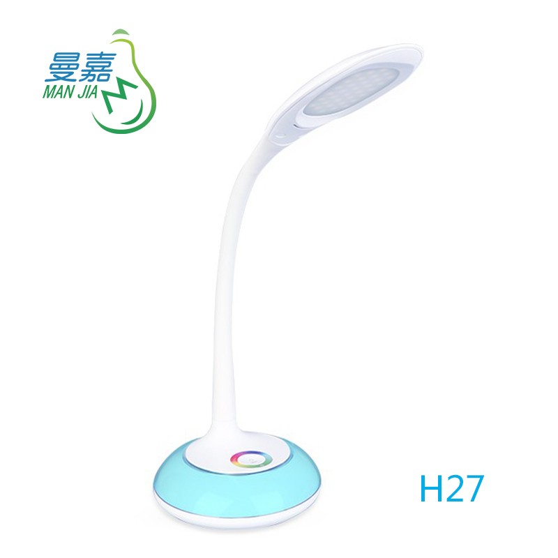 Wholesaler plastic colorful children reading led desk lamp, 5w dimming touch eye protected learning table lamp