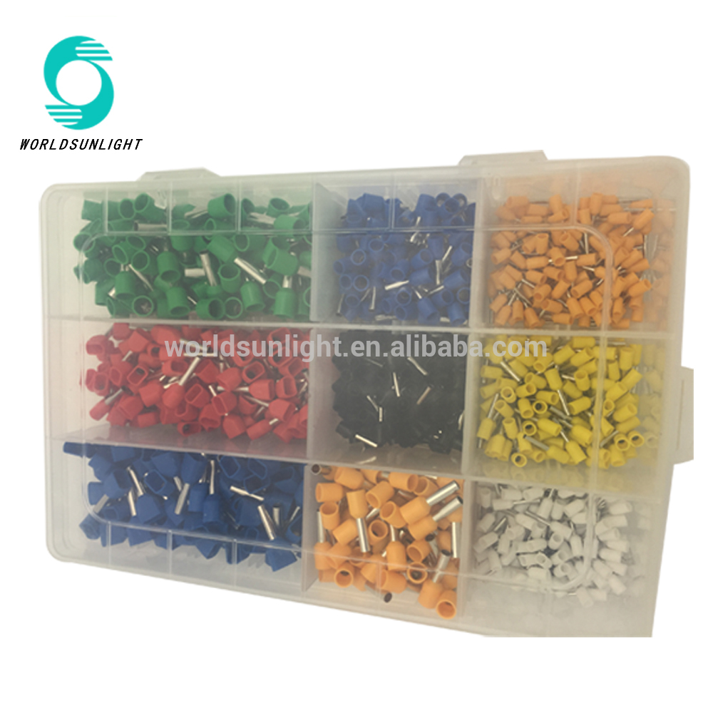 900 Pieces Tube type Terminal combined Box, Including brass insulated bullet Cord End Terminal Kits