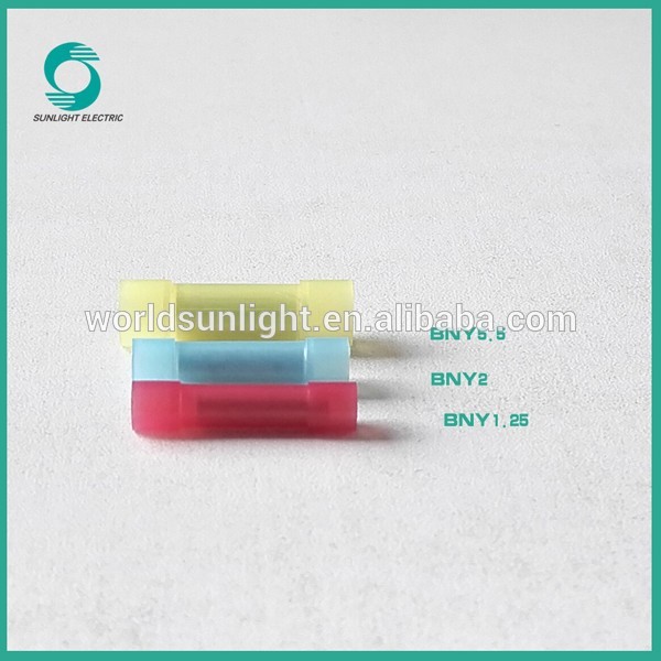 Flame Retardant PVC (Polyvinyl Chloride) BNY series insulated terminal types for electrical cable Nylon butt connector