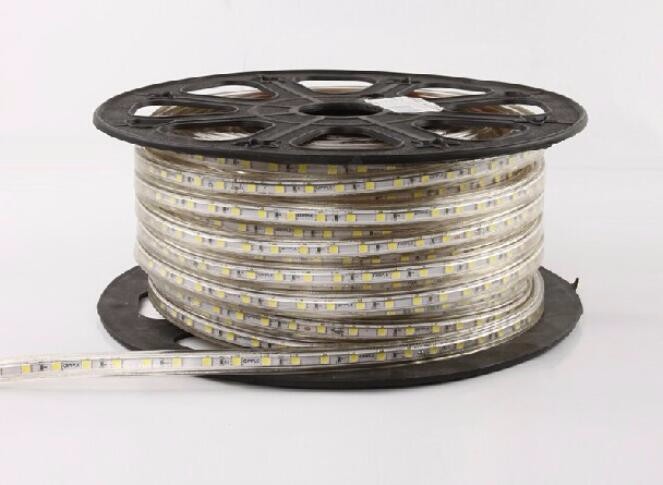 60leds/M 5M/Roll Plug Super bright 3528 LED strip AC110V high voltage White Tube type Waterproof flexible SMD led strip