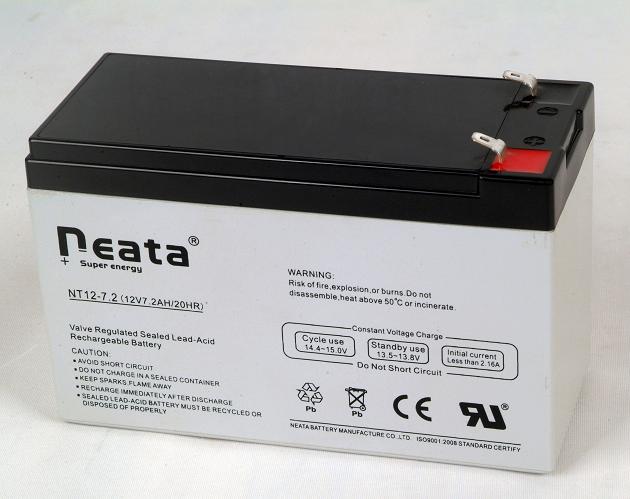 Neata Maintenance Free Sealed lead acid Rechargeable AGM Storage Battery 7.2Ah 12V 20Hr For UPS CE UL ROHS REACH ISO Certified