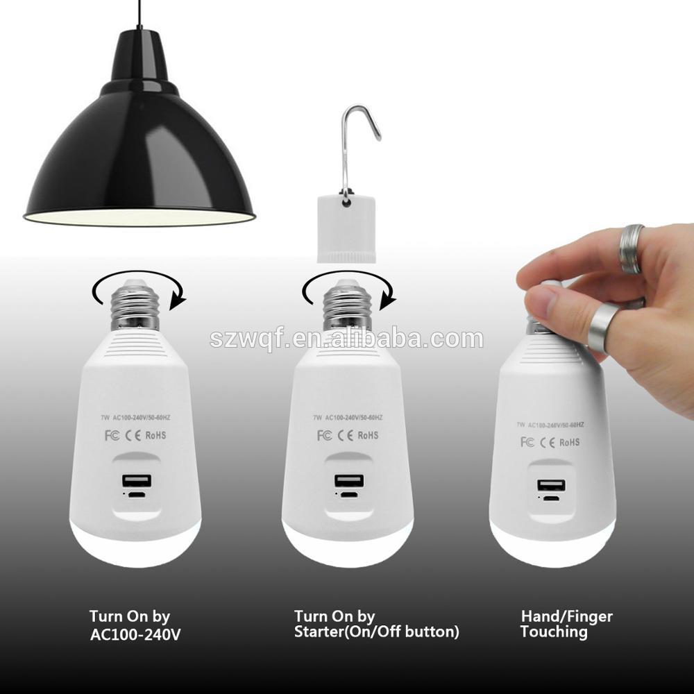 7W rechargeable emergency light bulb for Indonesia home lighting