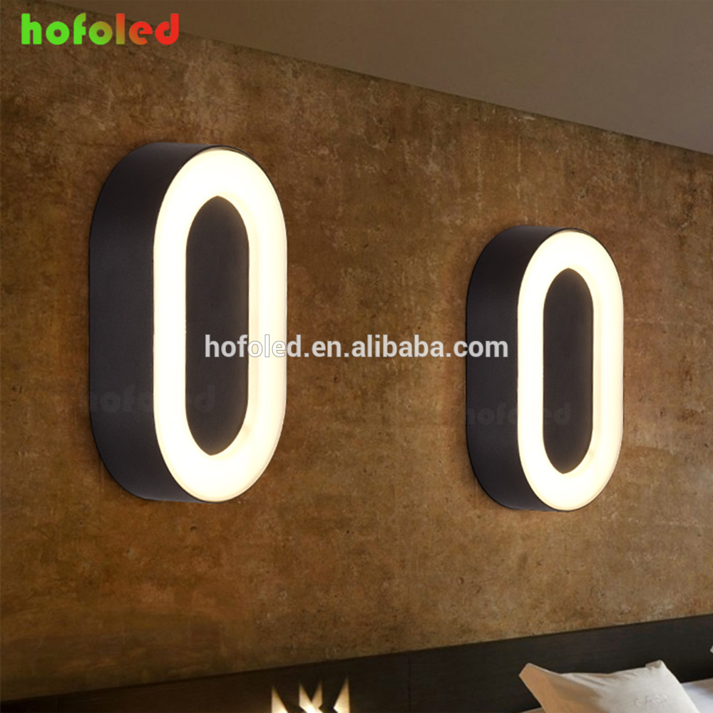 12w waterproof acrylic cover die cast aluminum courtyard wall light LED oval bulkhead light