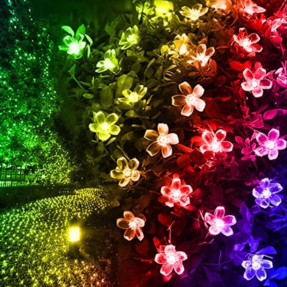 Multicolor Solar LED Strings Lights Flower Solar Fairy Lights Flower String Decoration Light