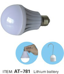 Hot sell rechargeable 7 W white brightness lithium battery intelligent emergency light bulb