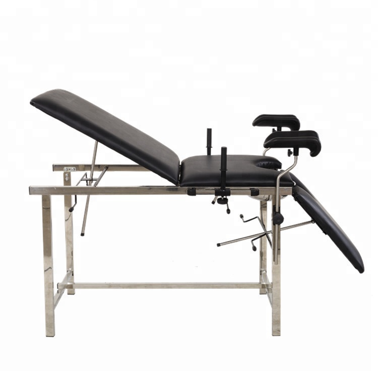 Stainless steel medical equipment gynecology obstetric examination table in Hospital