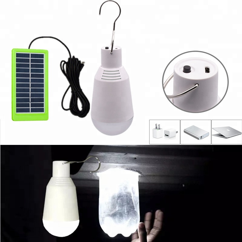 Portable Outdoor Hanging Camping Waterproof Lanterns LED Light Solar Bulb