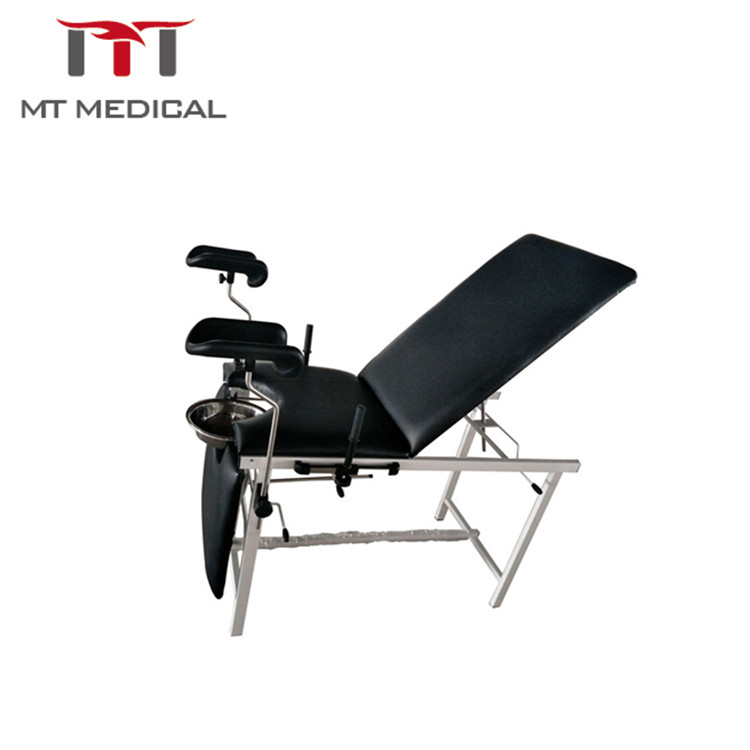 Popular stainless steel hospital furniture gynecology examination table obstetrics surgical bed