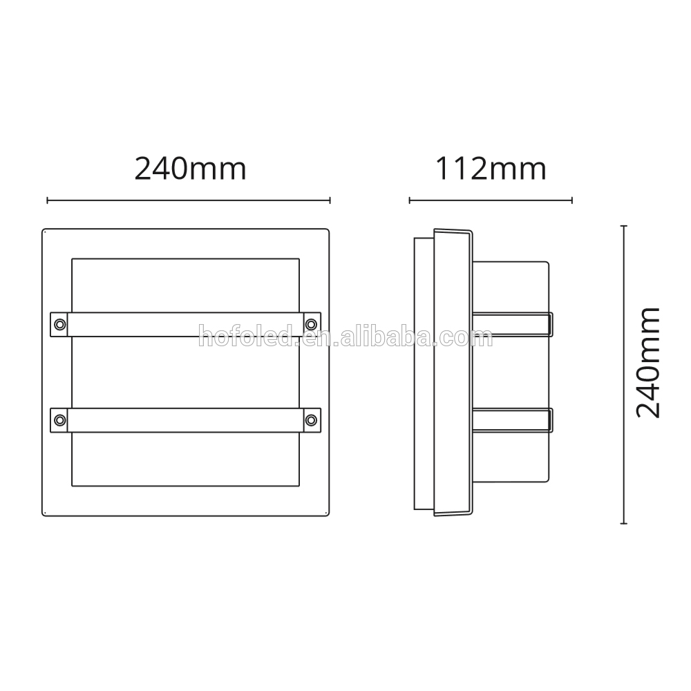 Outdoor waterproof grill 20w led ceiling light ip65