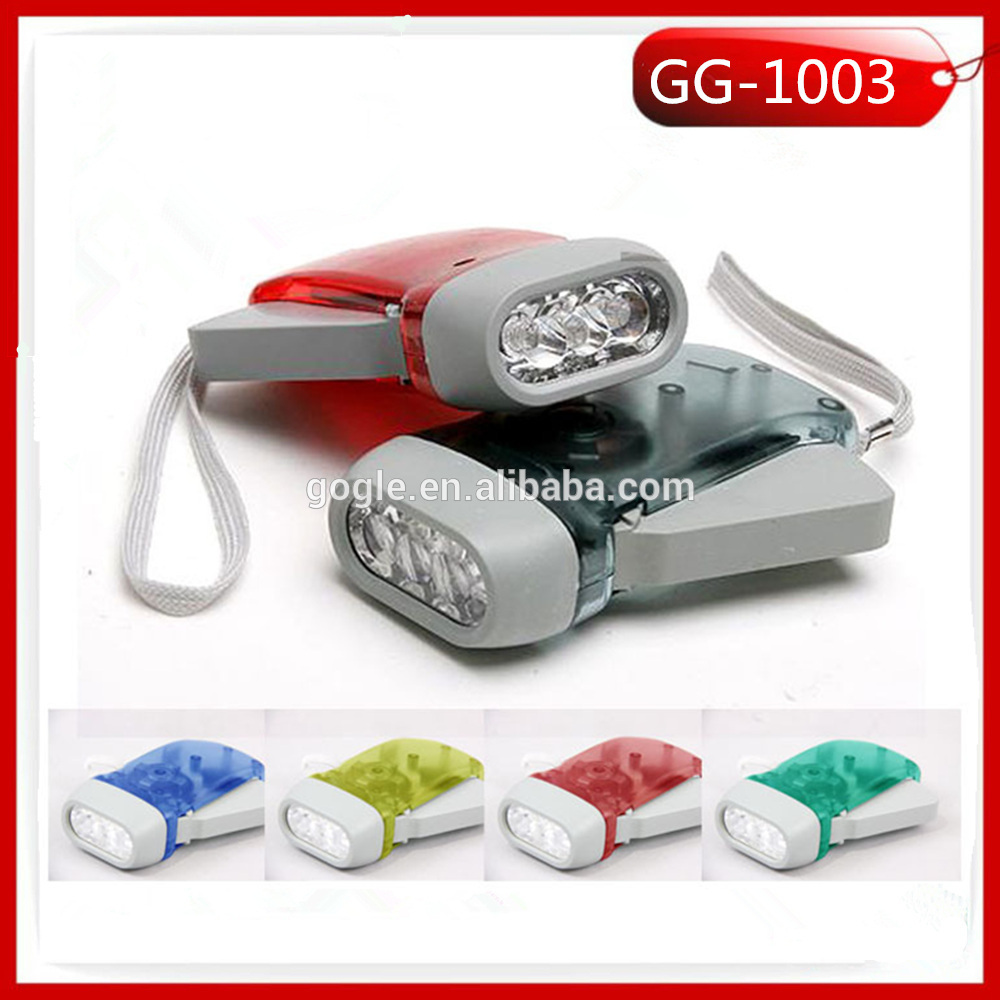 GG-1003 promotional hand dynamo / crank / press torch led