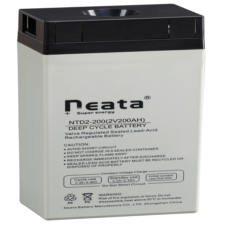 Neata Dependable performance rechargeable solar gel battery 2v 200ah