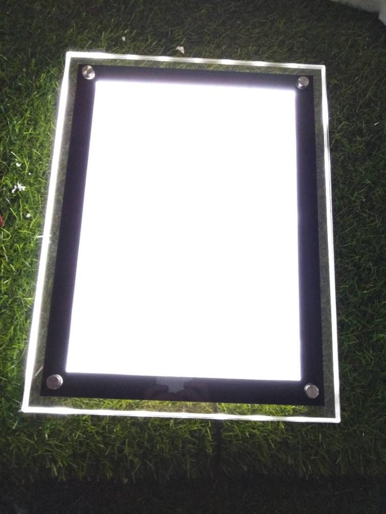 High brightness advertising display perspex light box backlit clip frame led light box battery for moving shop