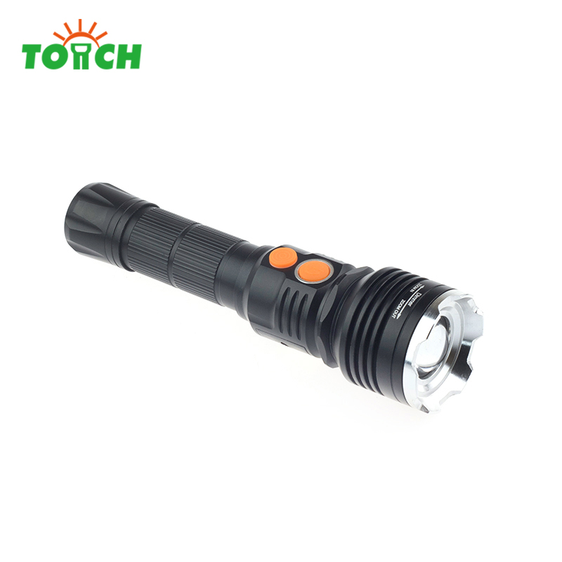 Most powerful led rechargeable flashlight COB + T6 focus beam long range hand torch light with magnetic