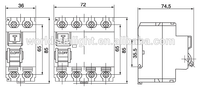 XID 415V 4P 40A 30ma earth leakage circuit breaker elcb