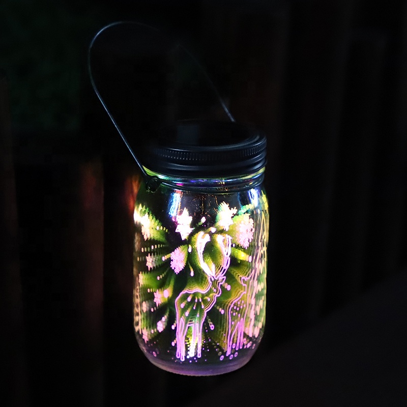 10 LED Warm White Glass Solar Mason Jar Lid Lights for Wedding Christmas Holiday Party Decorative Lighting