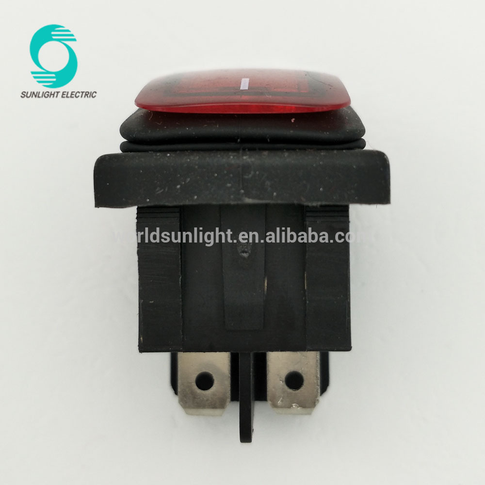 KCD4 1E4 T85 250v 4pin Lighted SPDT Waterproof Rocker Switch