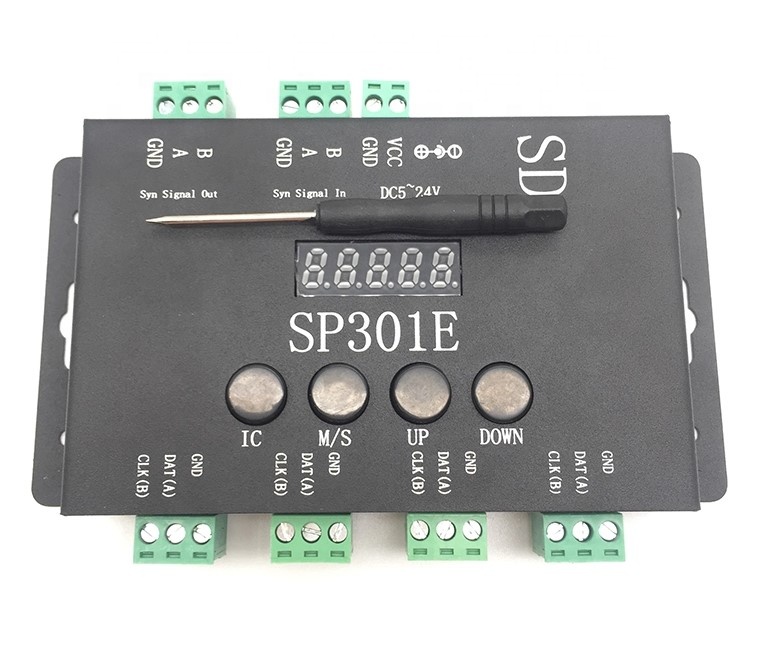 SP301E programmable rgb led pixel controller For WS2812B WS2811 SK6812 LPD8806 DMX512