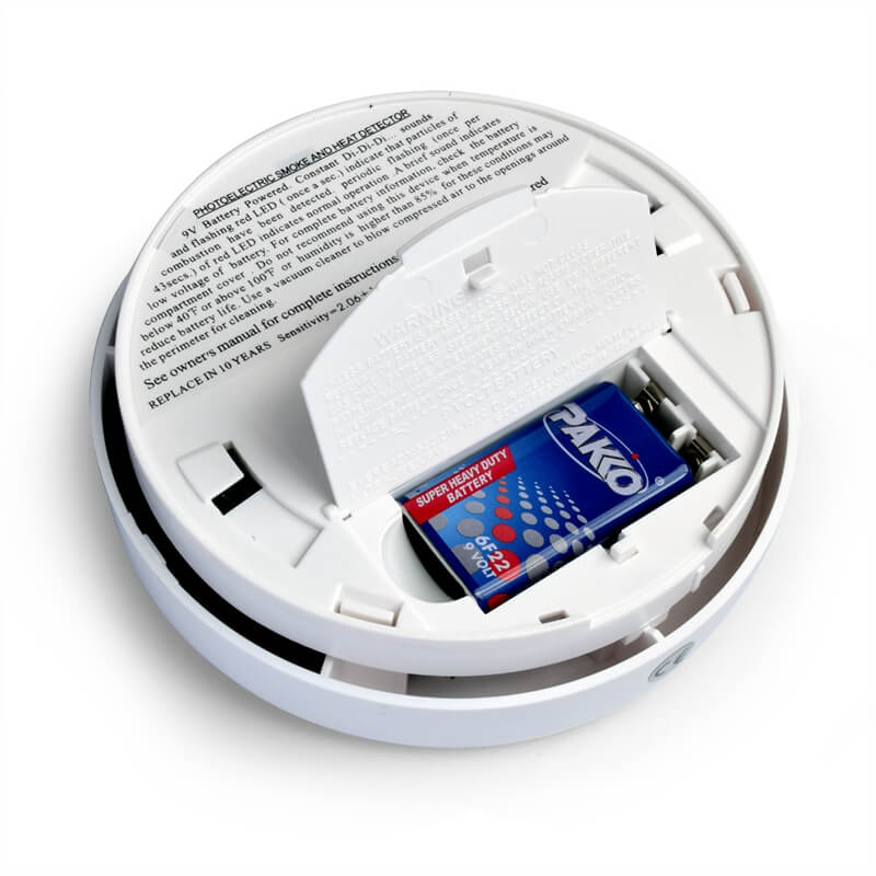 standalone 9v battery smoke and heat alarm rilevatore di fumo