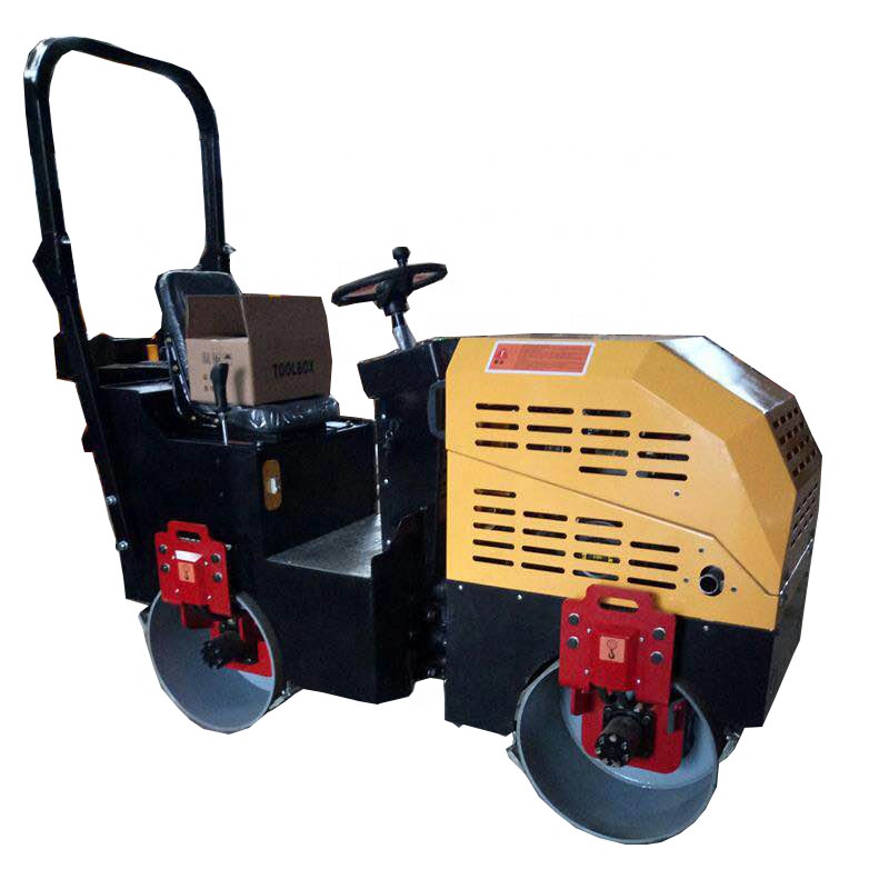 China small mini hydraulic vibratory double drum road roller with a seat