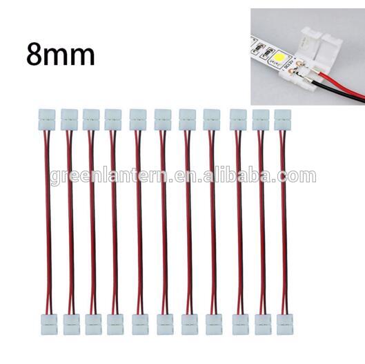 Solderless 8mm 2 Pin connectors for LED Strip 3528 Single color