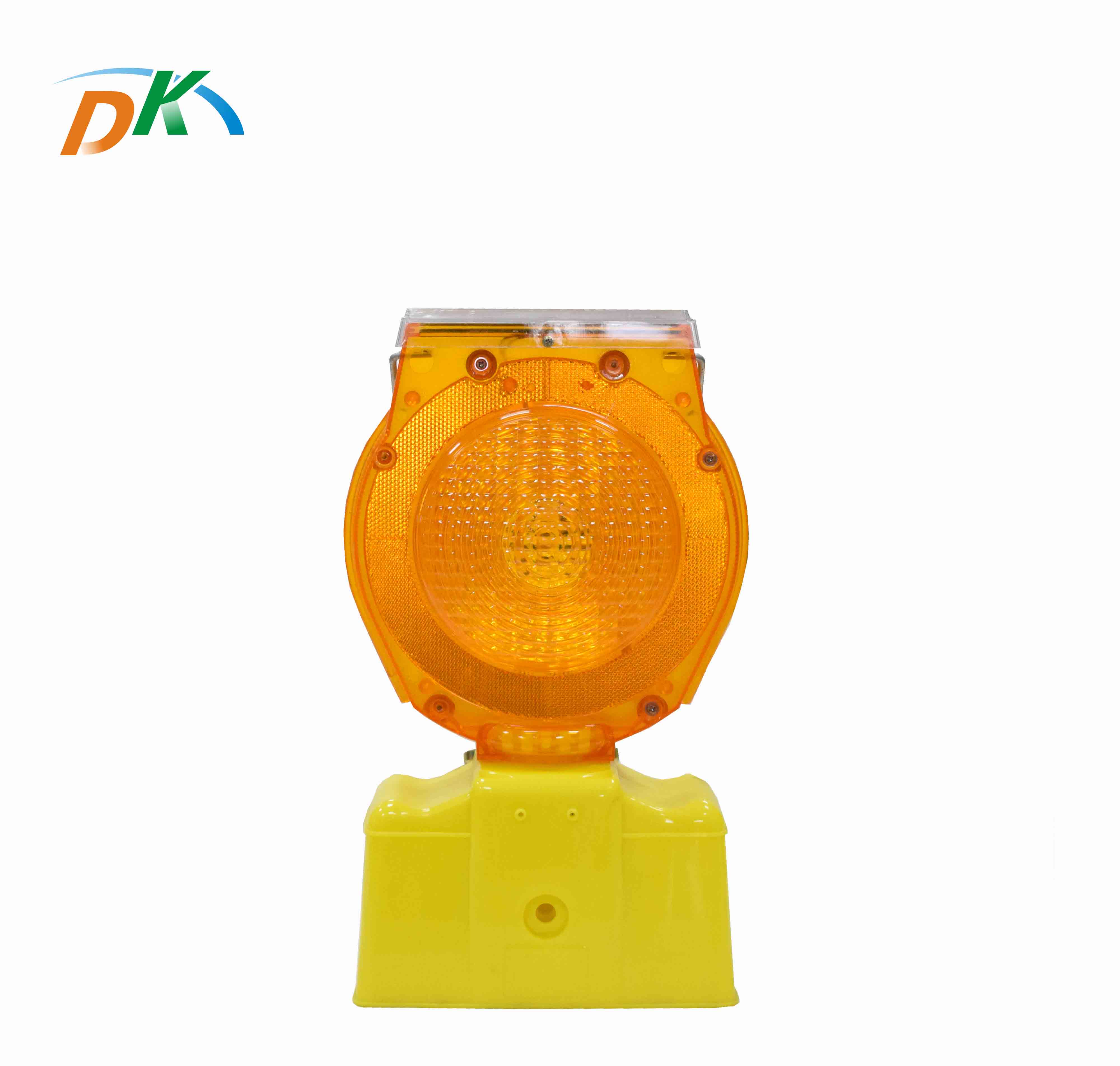 DK LED Manufacturer Traffic Safety Solar Warning Led Blinking Lamp with Solar Panel