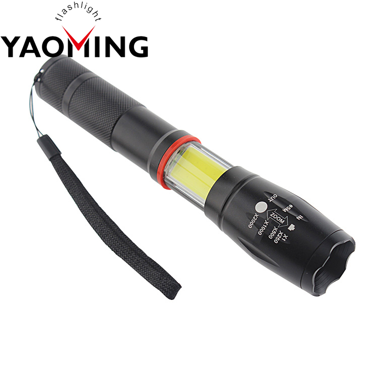 New G700 Strong Zoom Tactical LED Flashlight Hidden COB Side With Magnet Flashlight